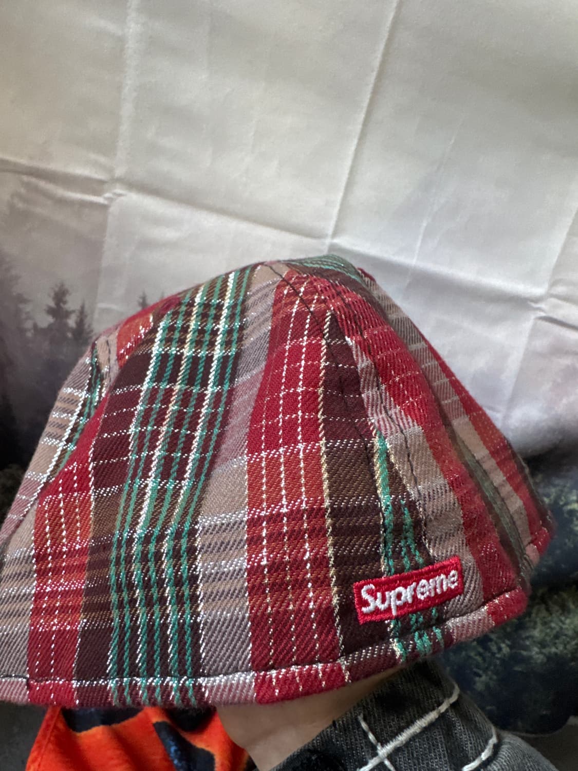 슈프림 메탈릭 플레이드 S 로고 뉴에라 레드 - 23SS 상품이미지2