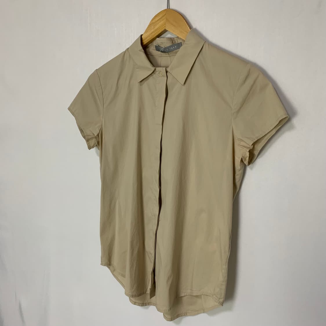 theory luxe 띠어리 반팔 슬림핏 여성 셔츠 베이지 빈티지블라우스 상품이미지3