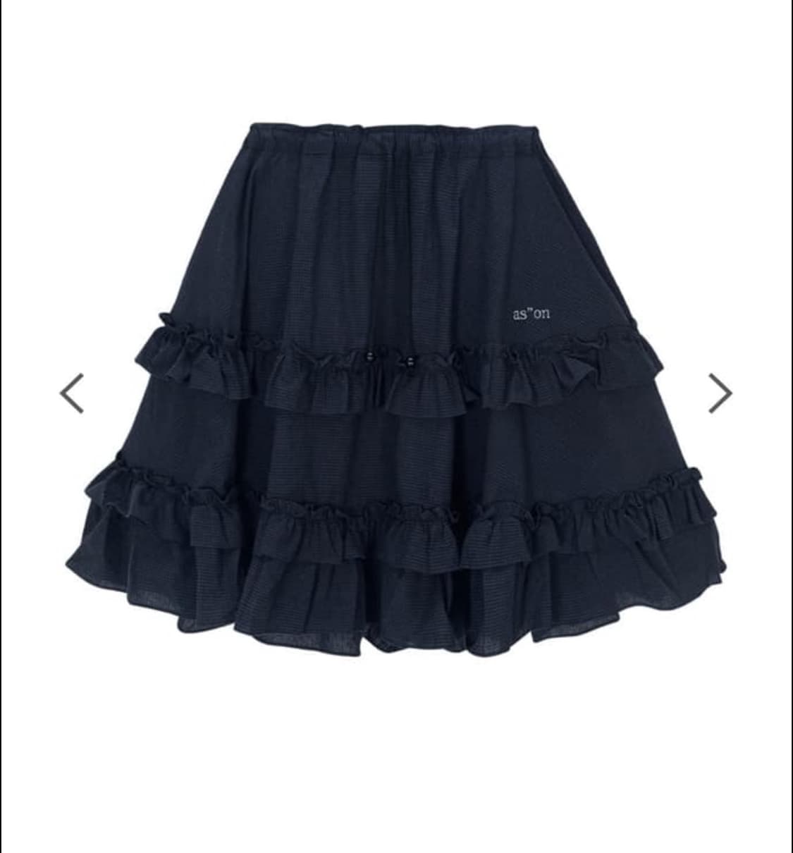 애즈온 체크 캉캉 미디 스커트 네이비 상품이미지1