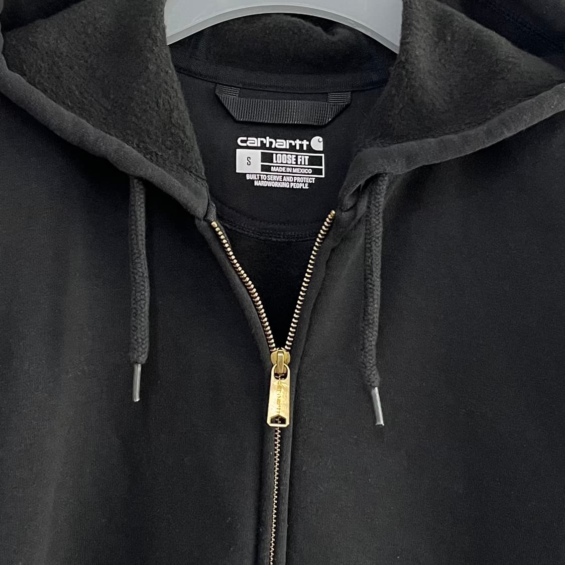 칼하트 미드웨이트 블랙 써멀 후드집업 상품이미지5
