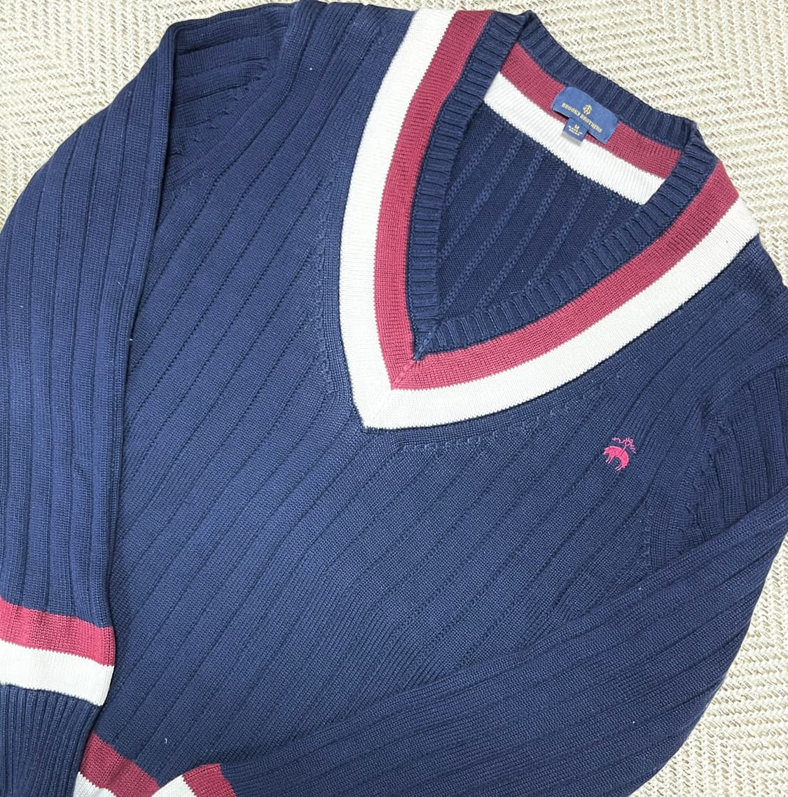 공용 브룩스브라더스 브이넥 니트 스웨터 M 상품이미지7