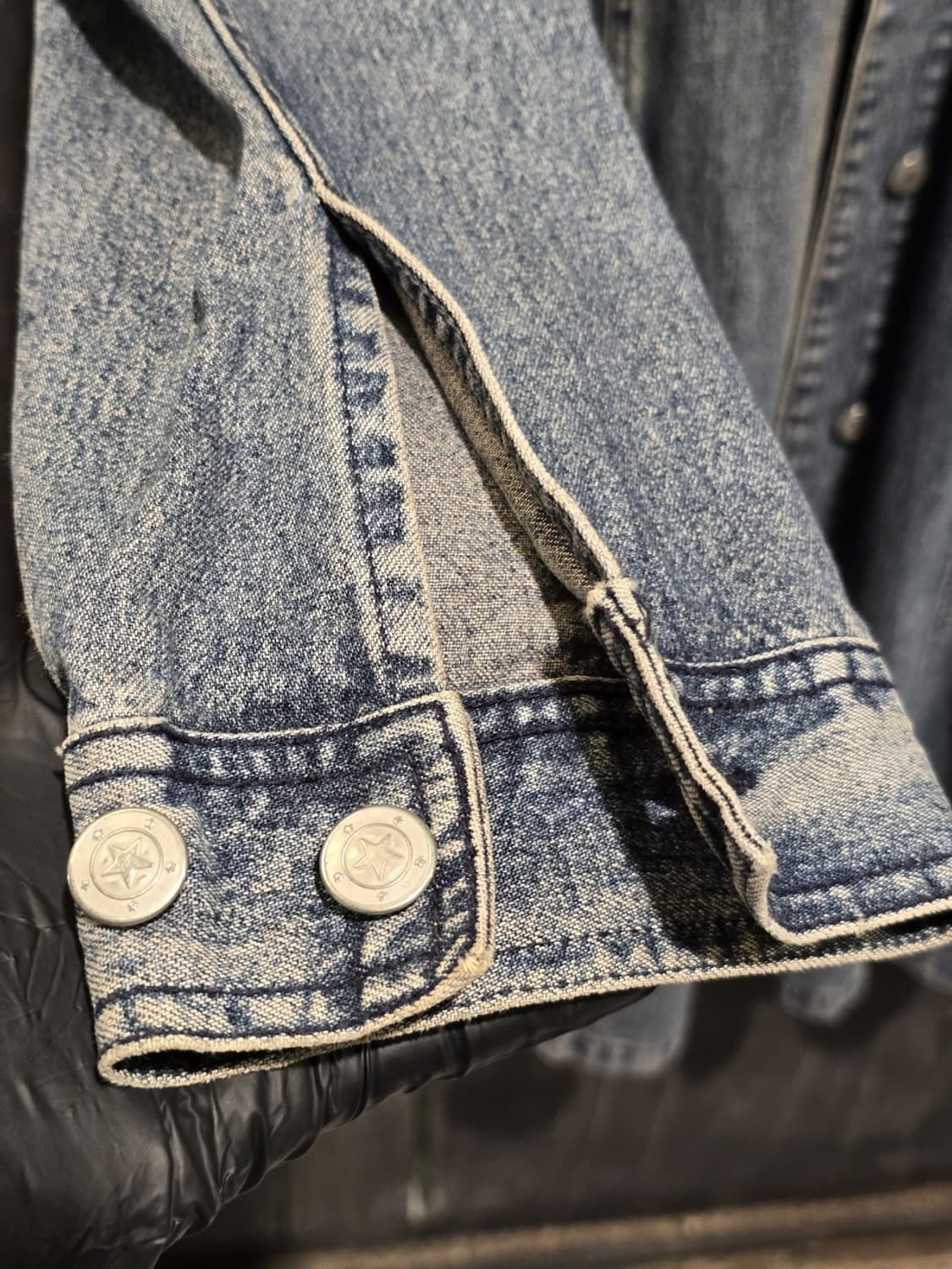 90s NO PROBLEM Denim Long Jacket 상품이미지4