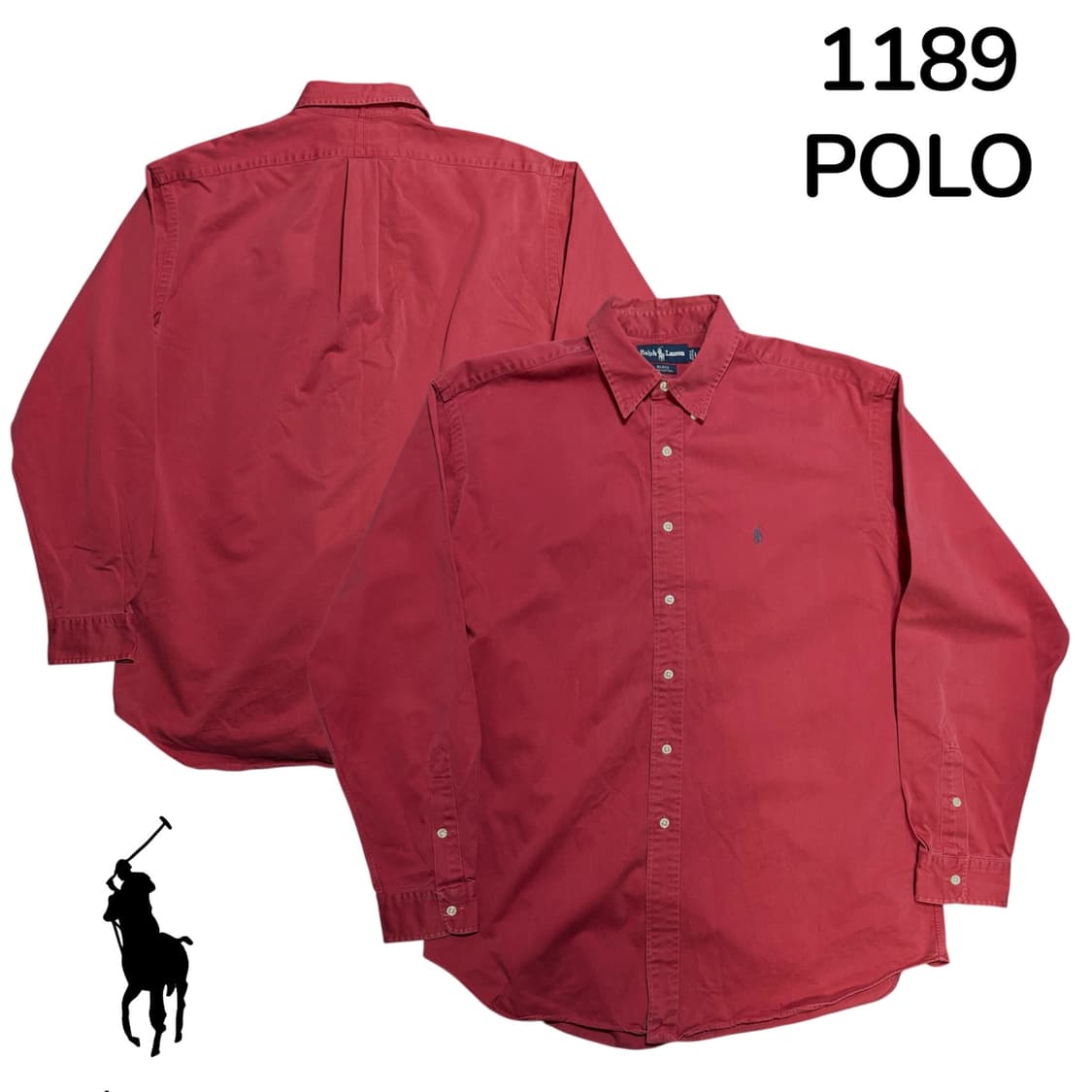 폴로 랄프로렌 버건디 솔리드 단색 셔츠 L 상품이미지1