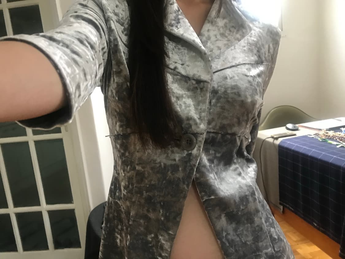 vintage silver velvet top 상품이미지4