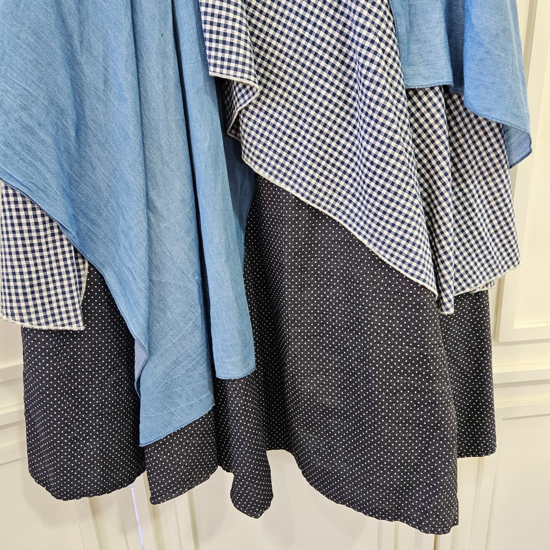 Cawaii 패턴믹스 레이어드 롱 스커트 상품이미지6