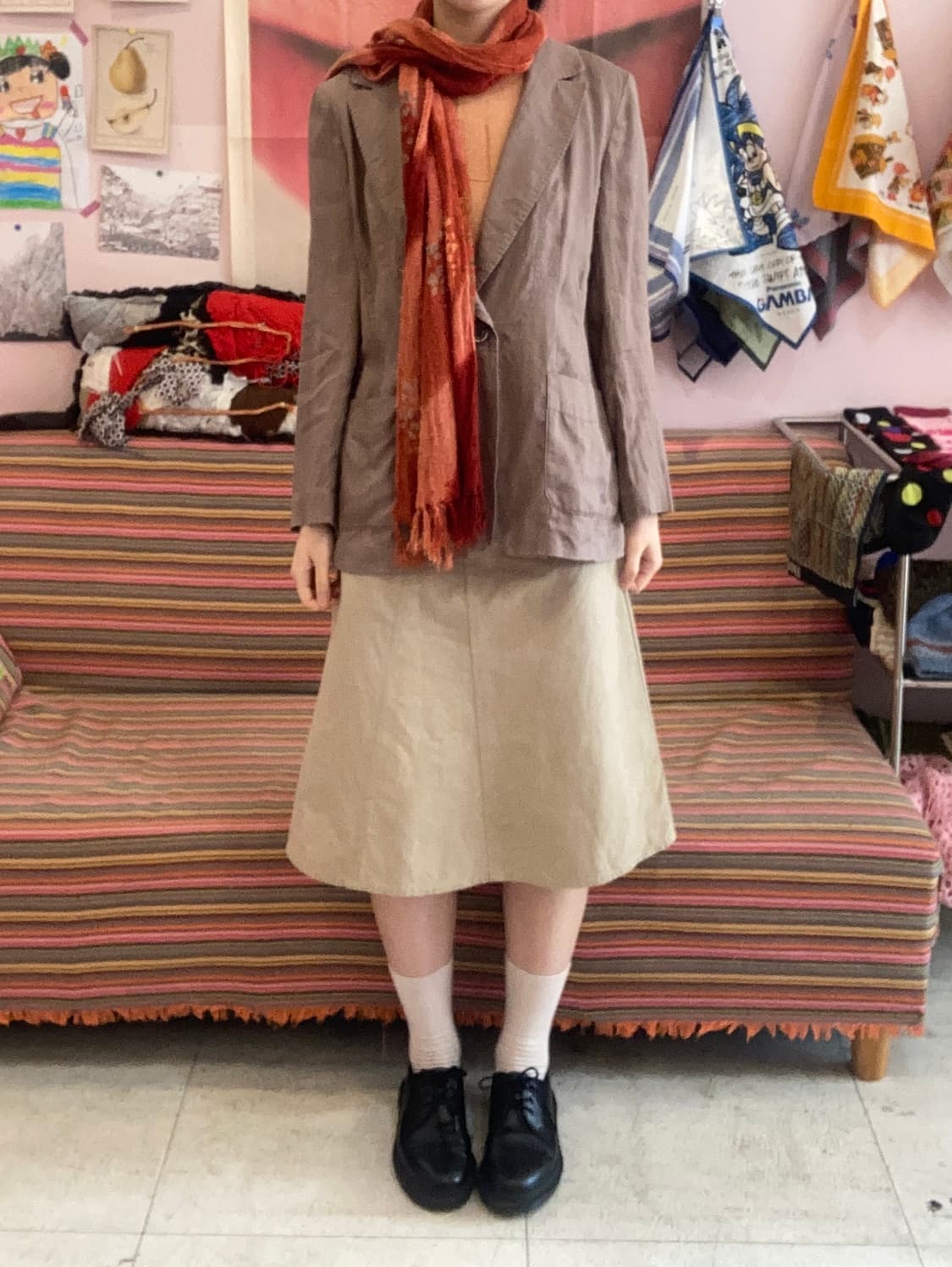 빈티지 린넨 스티치 자켓 상품이미지1