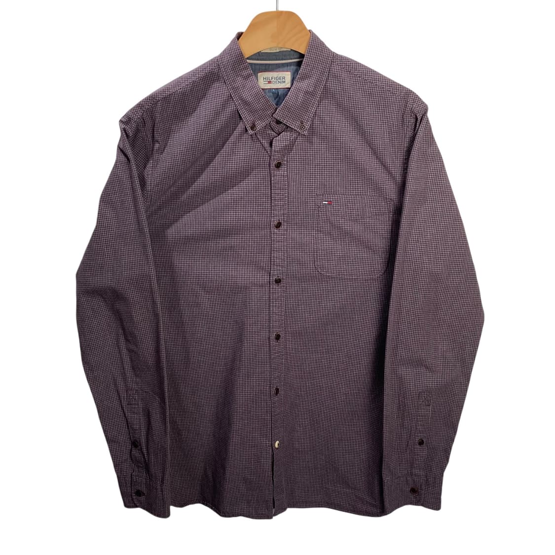 타미힐피거 퍼플 스몰로고 체크셔츠 상품이미지2