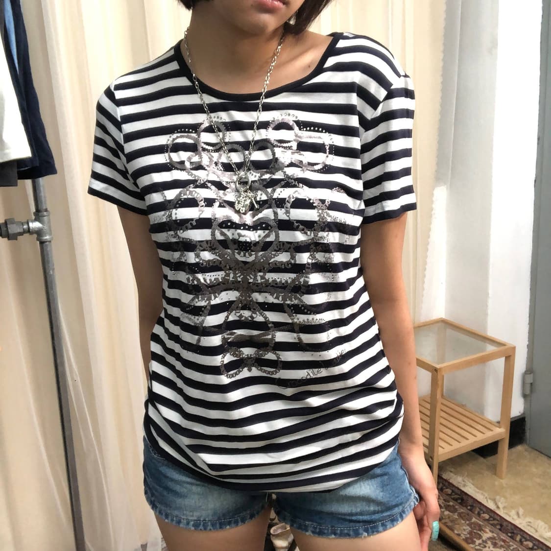  Crocodile Ladies 비즈 스트라이프 티셔츠 상품이미지7