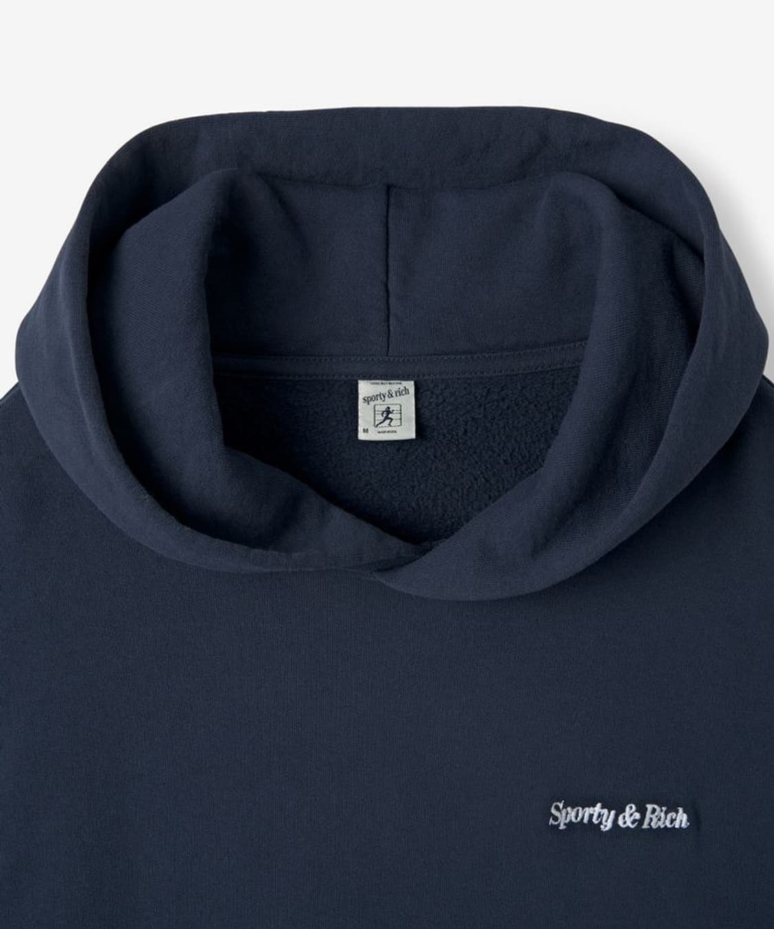 스포티앤리치 공용 클래식 로고 후드 네이비 상품이미지3