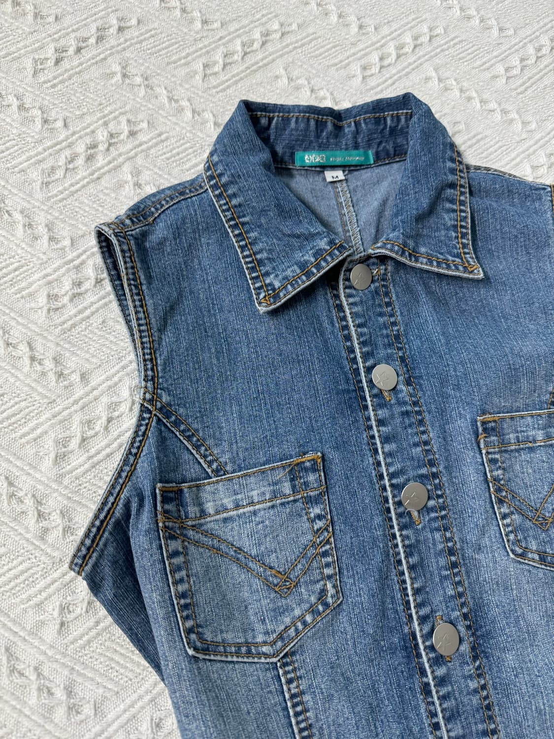 버튼 데님 프릴 원피스 상품이미지7