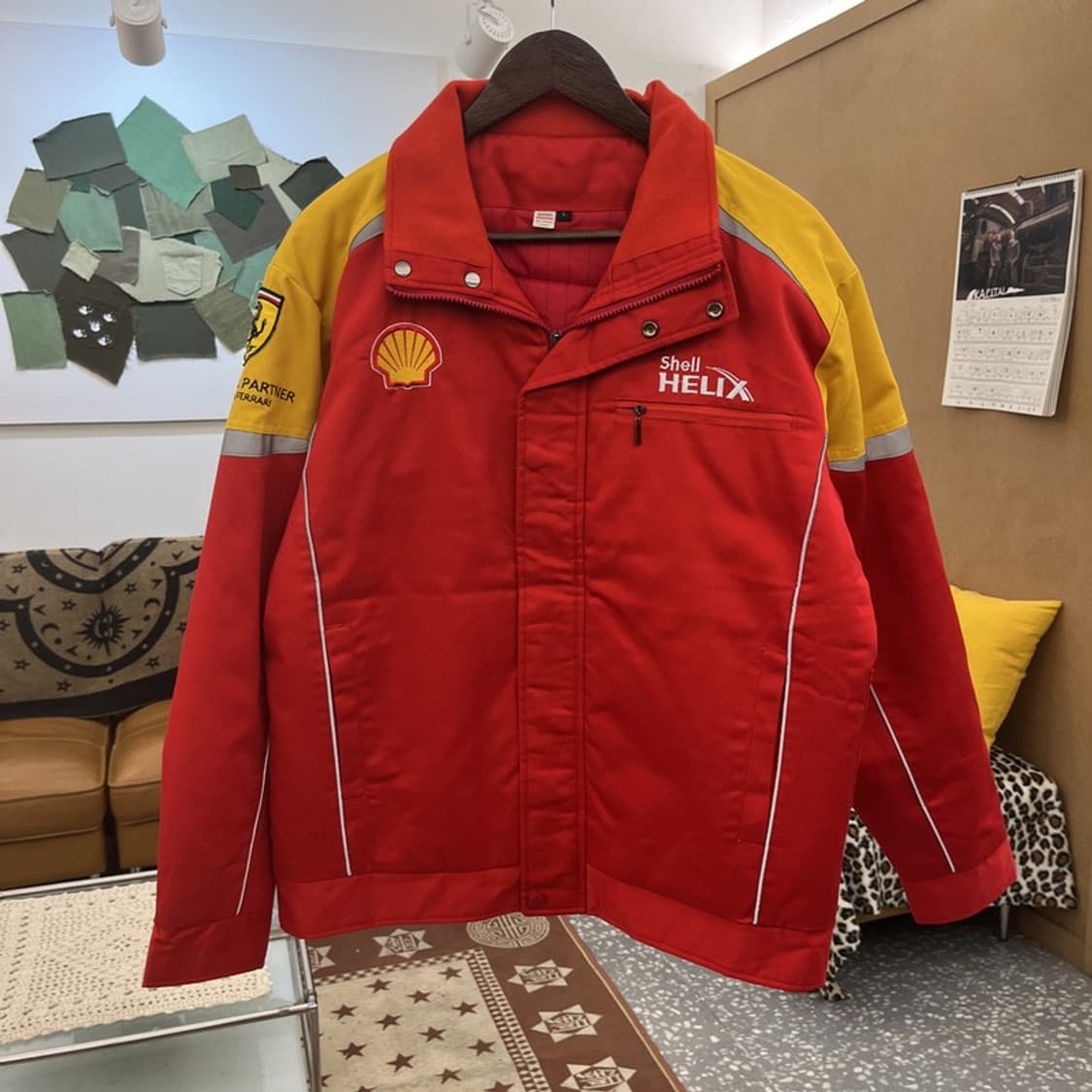 빈티지 페라리 올드스쿨 모터사이클 레이싱 바이커 자켓 L C10073 상품이미지3