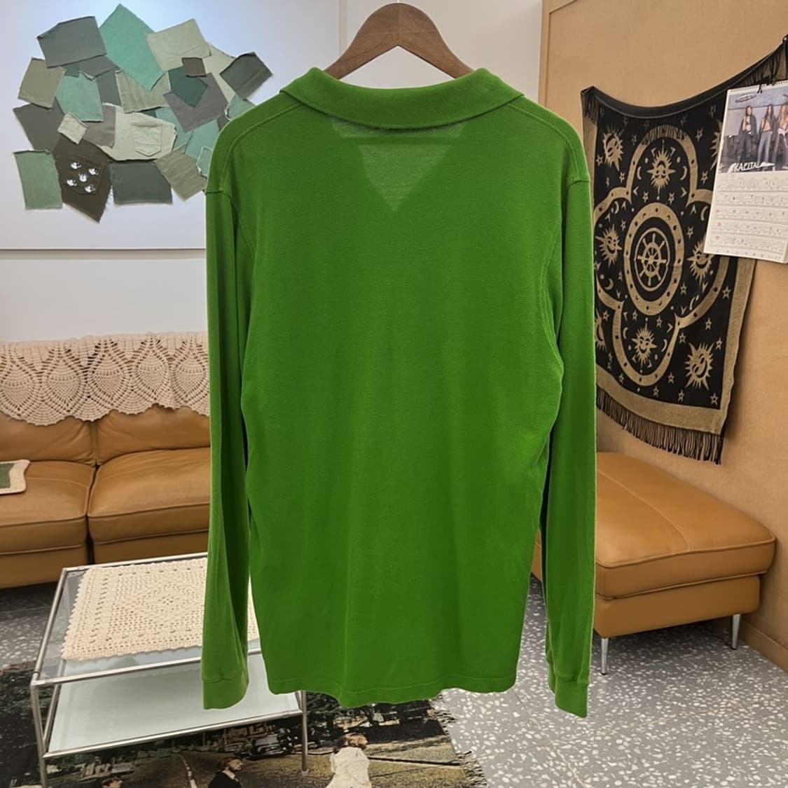 버버리 빈티지 캐주얼 레트로 그린 카라 롱슬리브 XL C12560 상품이미지4