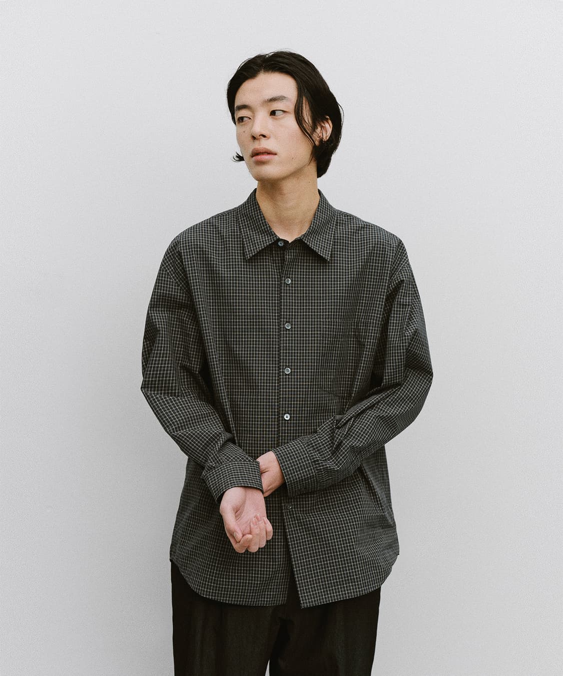 [2] 어나더오피스 오디너리 체크셔츠 블랙 상품이미지1