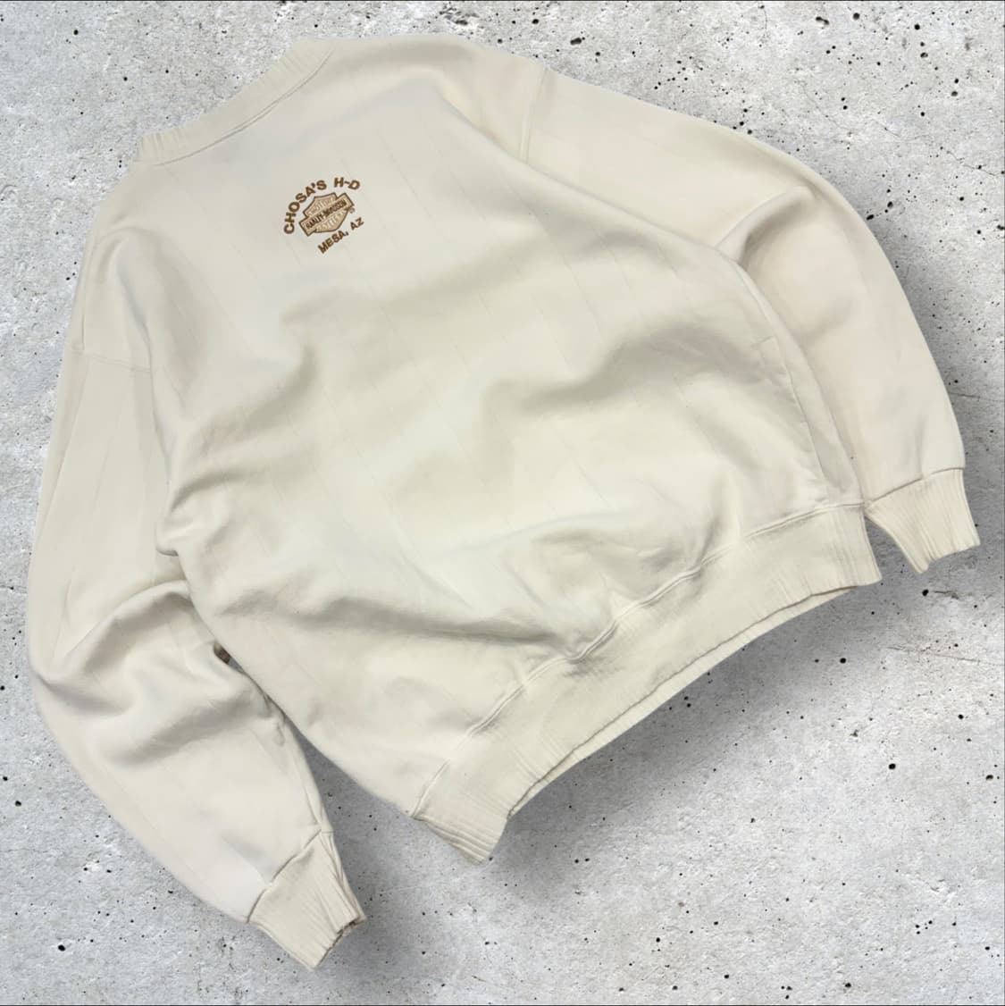 [M] 할리데이비슨 헨리넥 아이보리색 버튼 스웨트셔츠 C294 상품이미지2