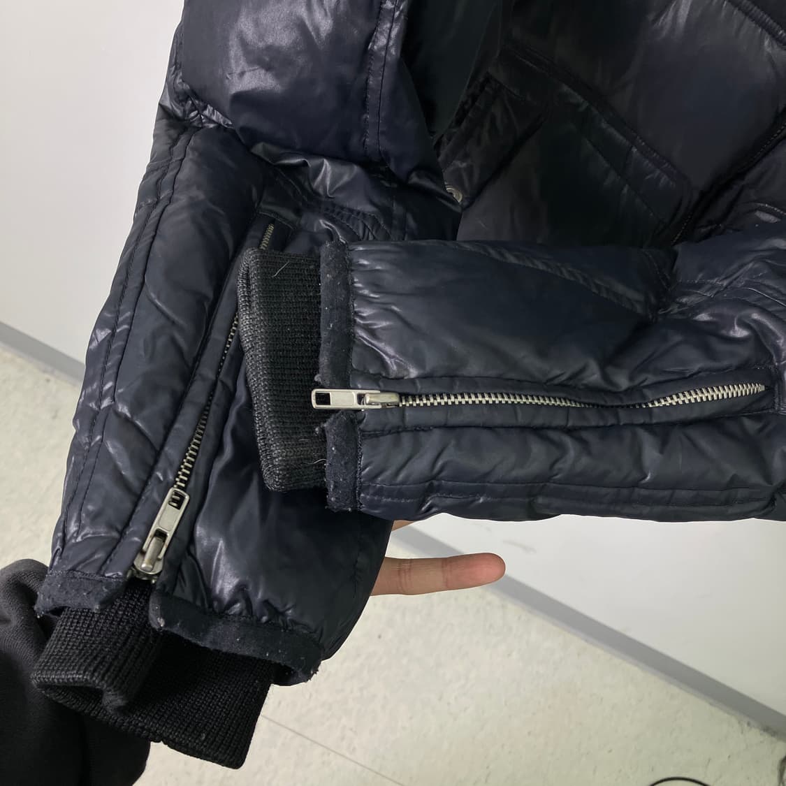 디젤 블랙 바이커 다운 패딩 M 상품이미지7