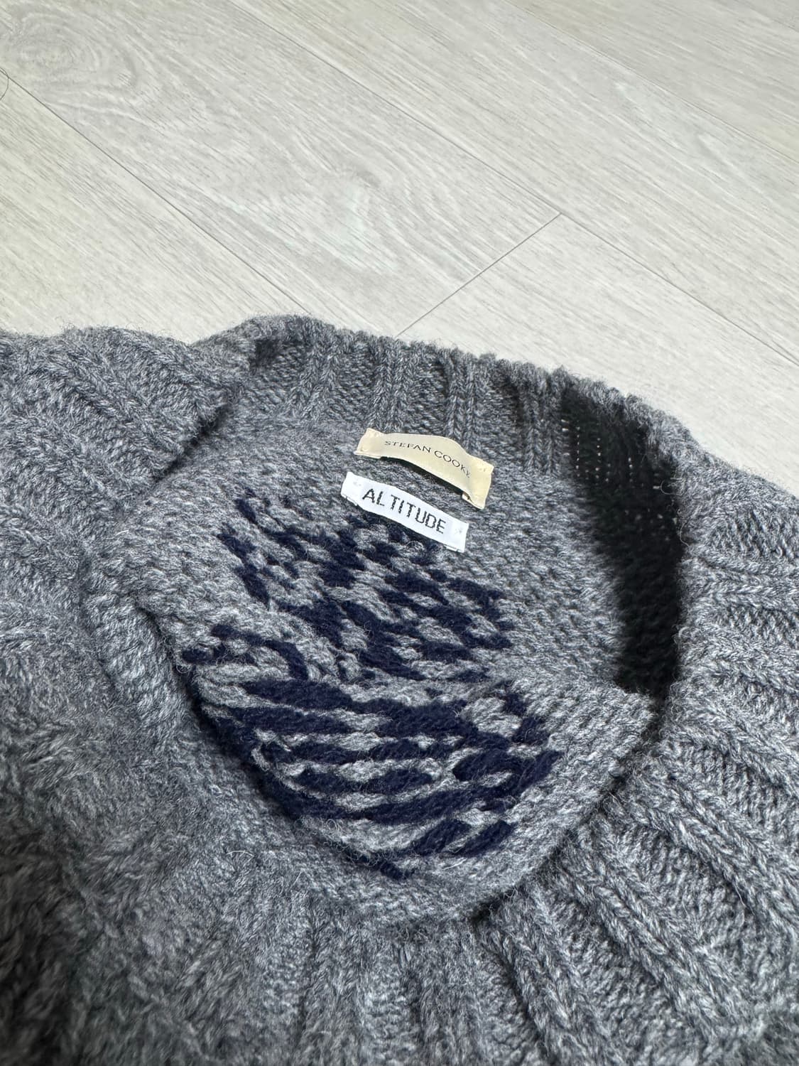 스테판쿡 케이블 니트 스웨터 그레이 상품이미지8