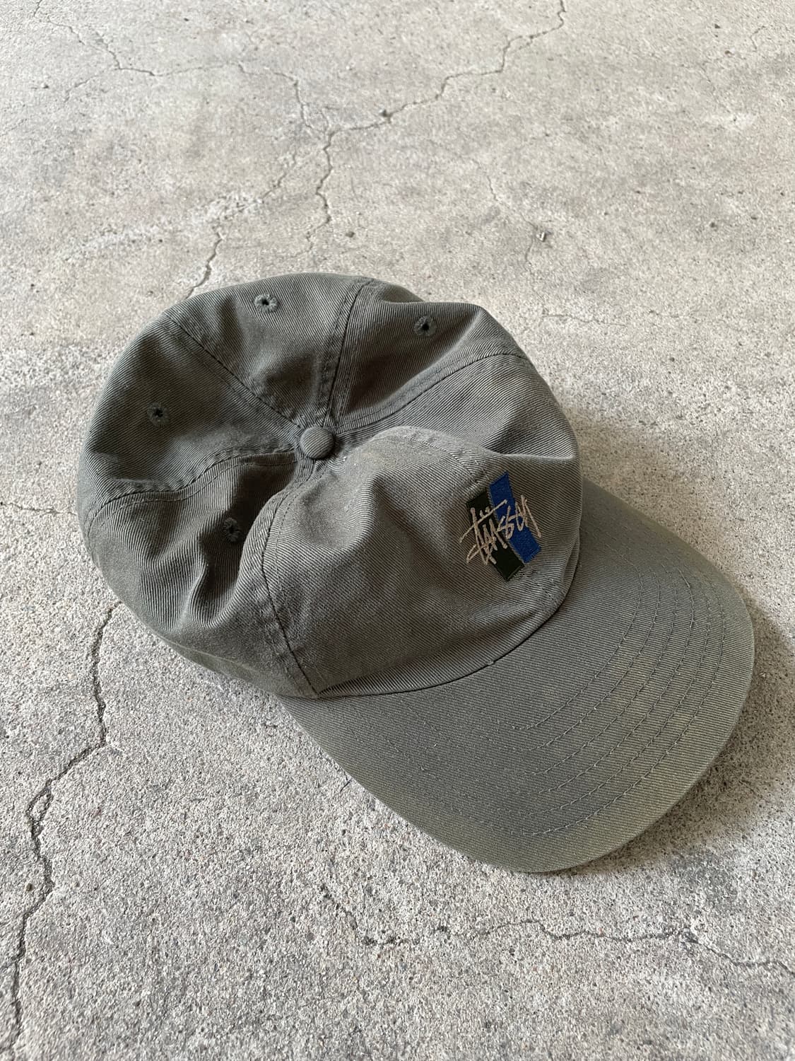 90s-00s Stussy Faded Olive Green Ball Ca 상품이미지7