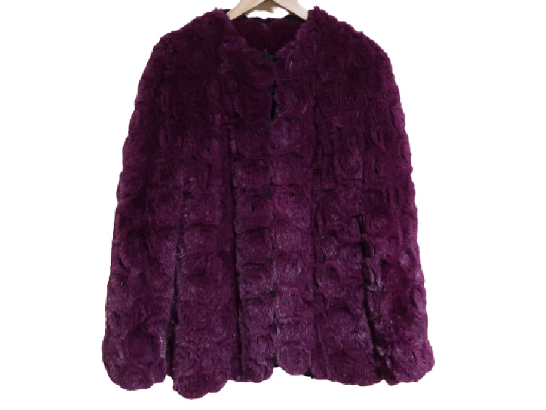 LORO PIANA 로로피아나원단 와인핏 퍼플 장미니팅 밍크자켓 F 상품이미지1