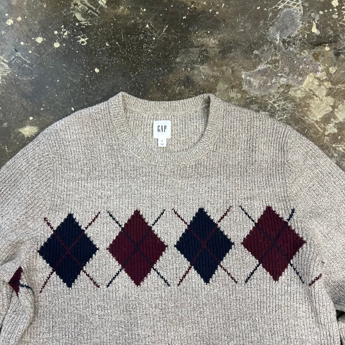 M) GAP 갭 아가일 체크 니트 스웨터 상품이미지2