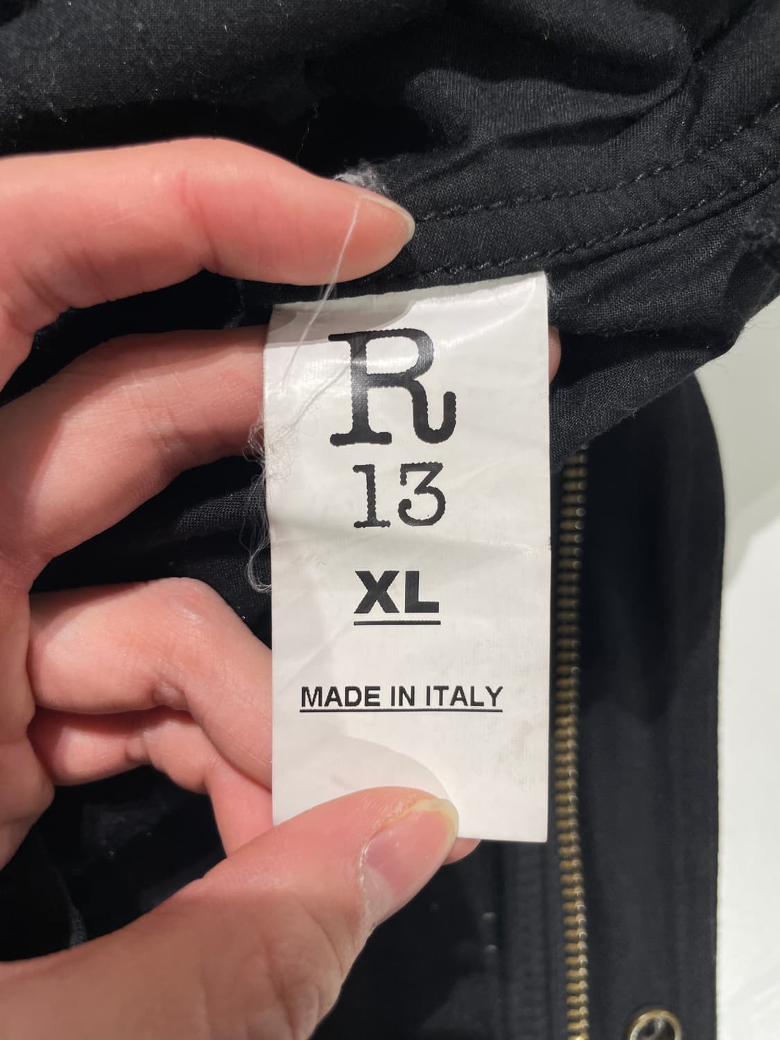 r13 블랙 멀티플 플랩 포켓 레더 슬리브 자켓 상품이미지8