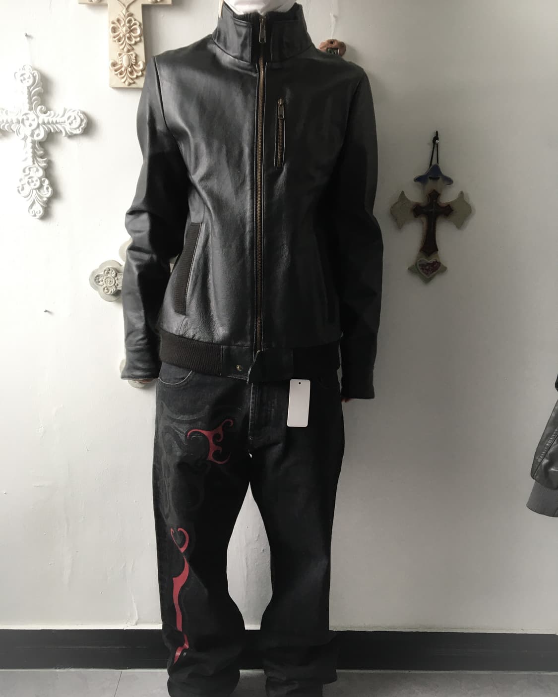 High neck pig leather bomber jacket 상품이미지9