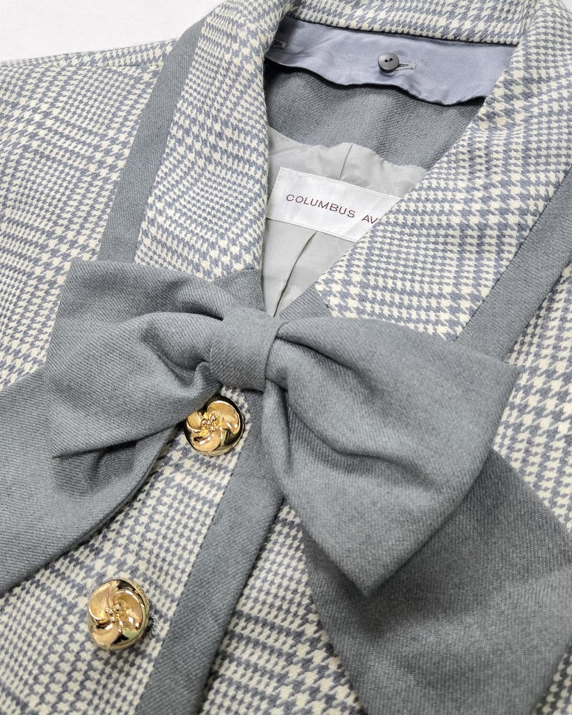 COLUMBUS AV. 러블리 리본 타이 하운드투스 자켓 (새상품) 상품이미지4