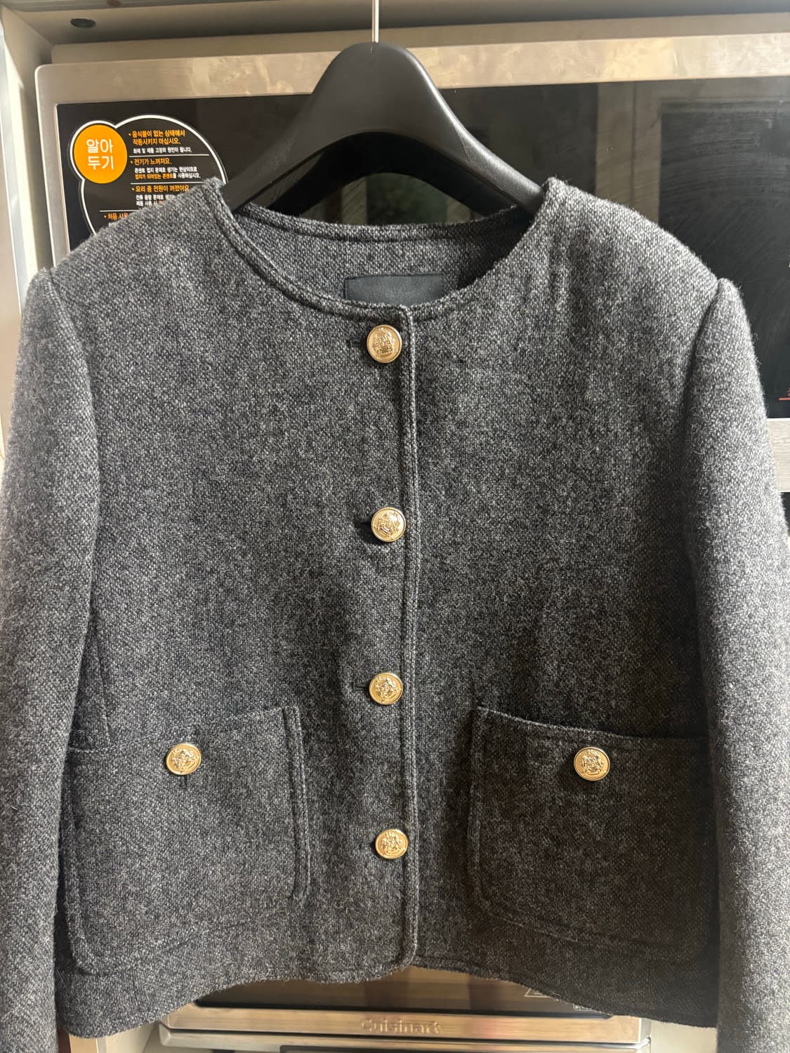룩캐스트 베이비 알파카 트위드 자켓 차콜 S(안감누빔O) 정가 268,0 상품이미지5