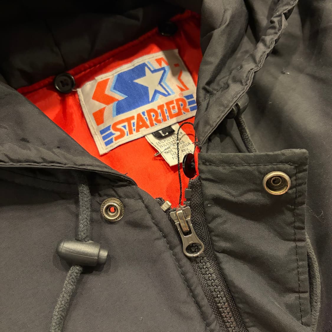 [L] 올드 스타터 NBA 시카고 불스 후드 자켓 블랙 B393 상품이미지5