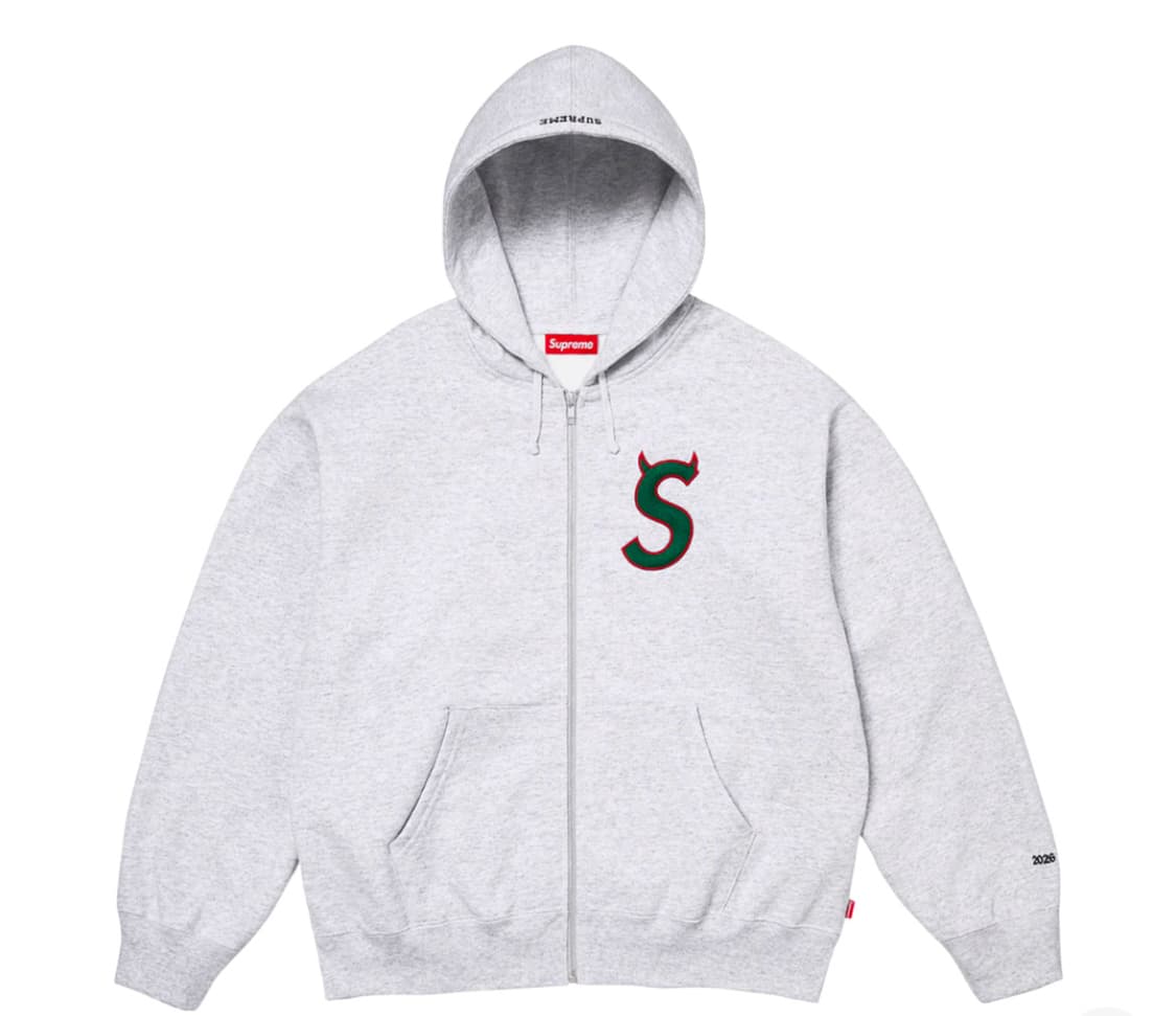 슈프림 데빌 s 로고 후드집업 그레이 상품이미지1