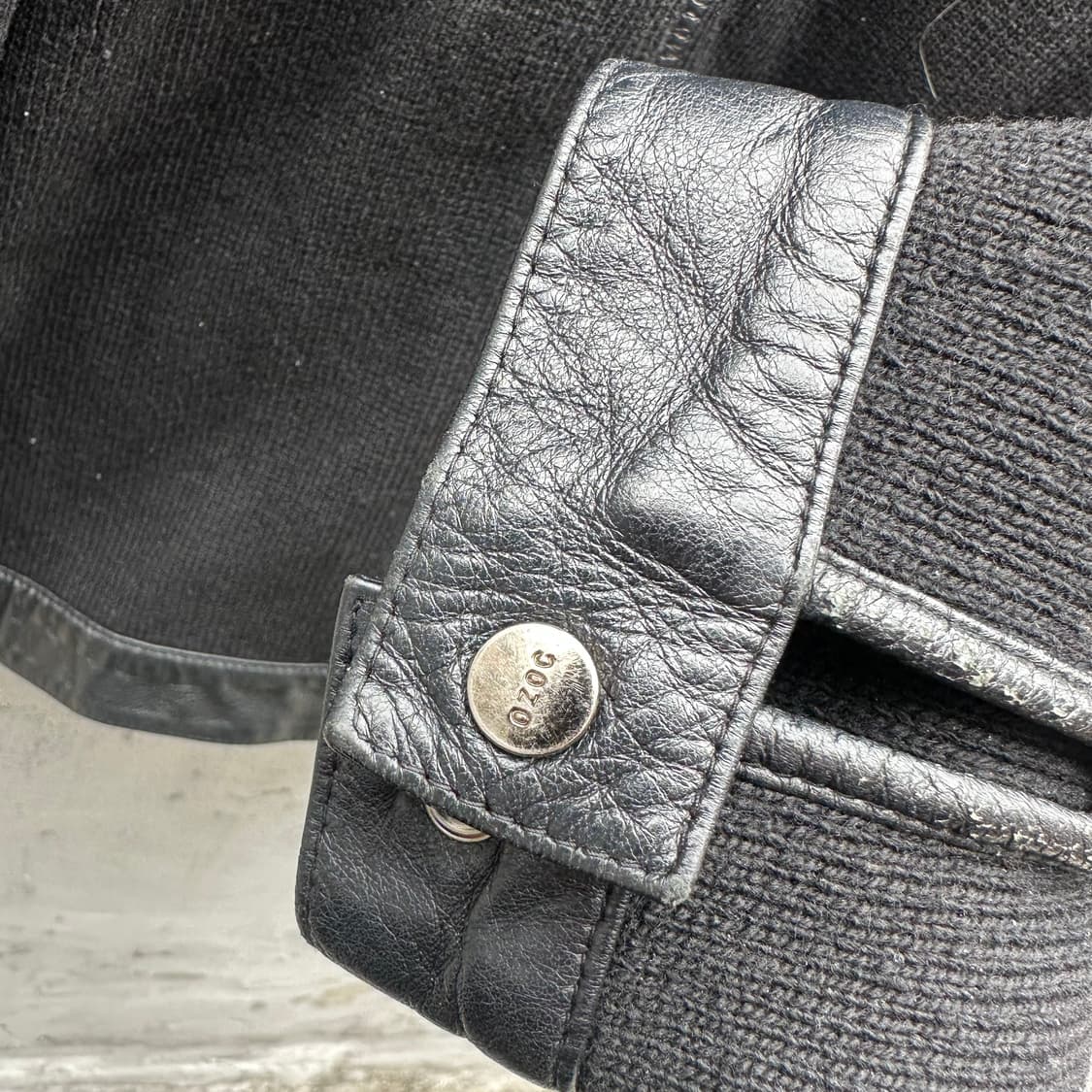 'ozoc' leather trimmed knit zipup 상품이미지4