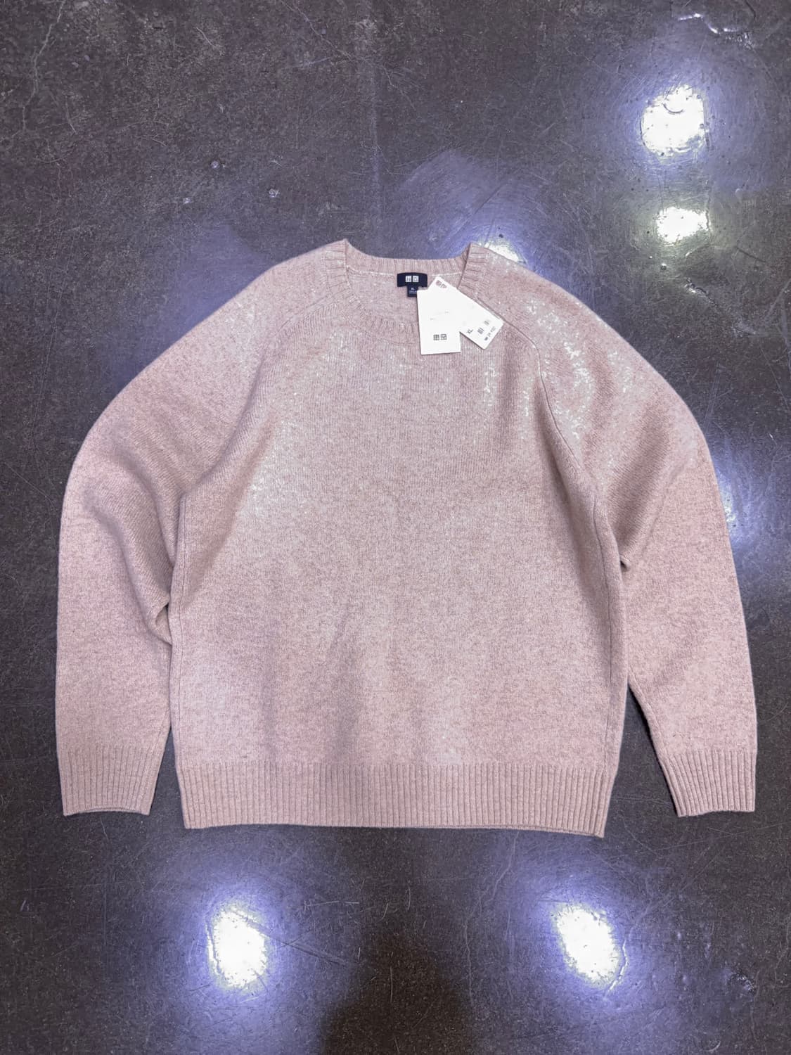 유니클로 프리미엄 램스울 니트 스웨터 베이지 XL 상품이미지1