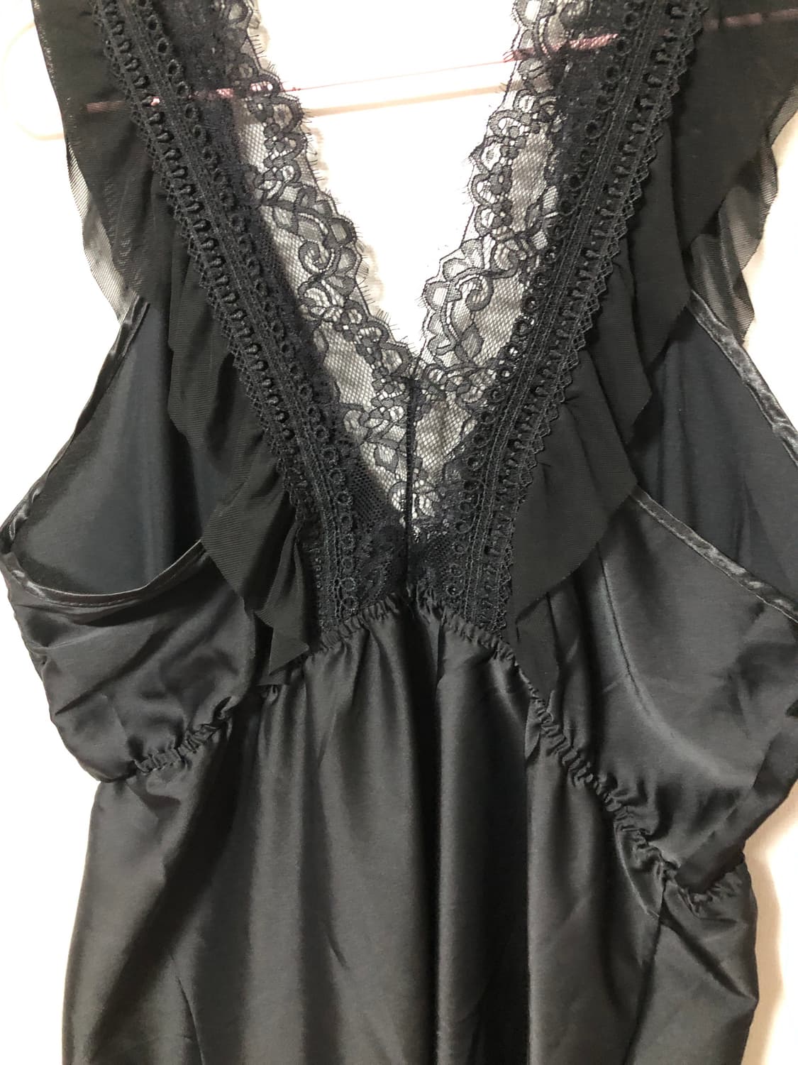 Black Satin Lace Ribbon Sleeveless 상품이미지5