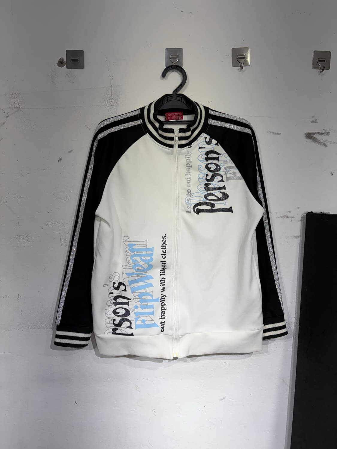 JPN 일본 빈티지 화이트 소라 펑크 그런지 프린팅 져지 트랙탑 OS 상품이미지6