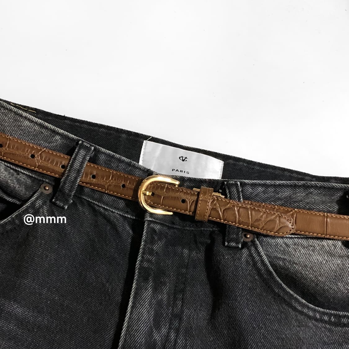 [Unisex] 크로커다일 골드링 가죽 벨트 상품이미지9