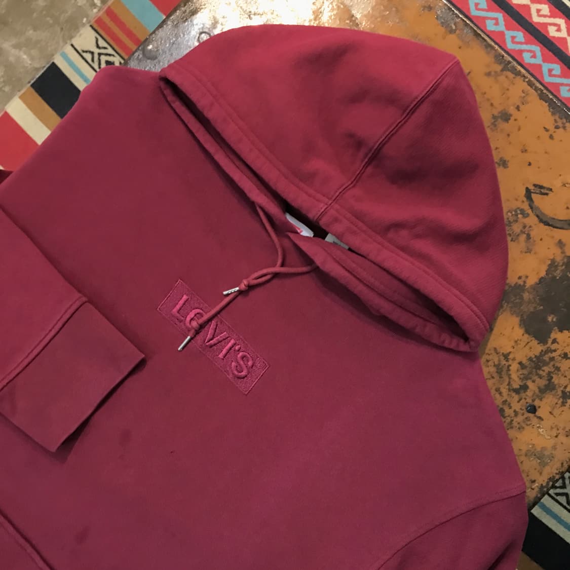 리바이스 버건디 쭈리 후드티셔츠 남성 115 빅사이즈 상품이미지3