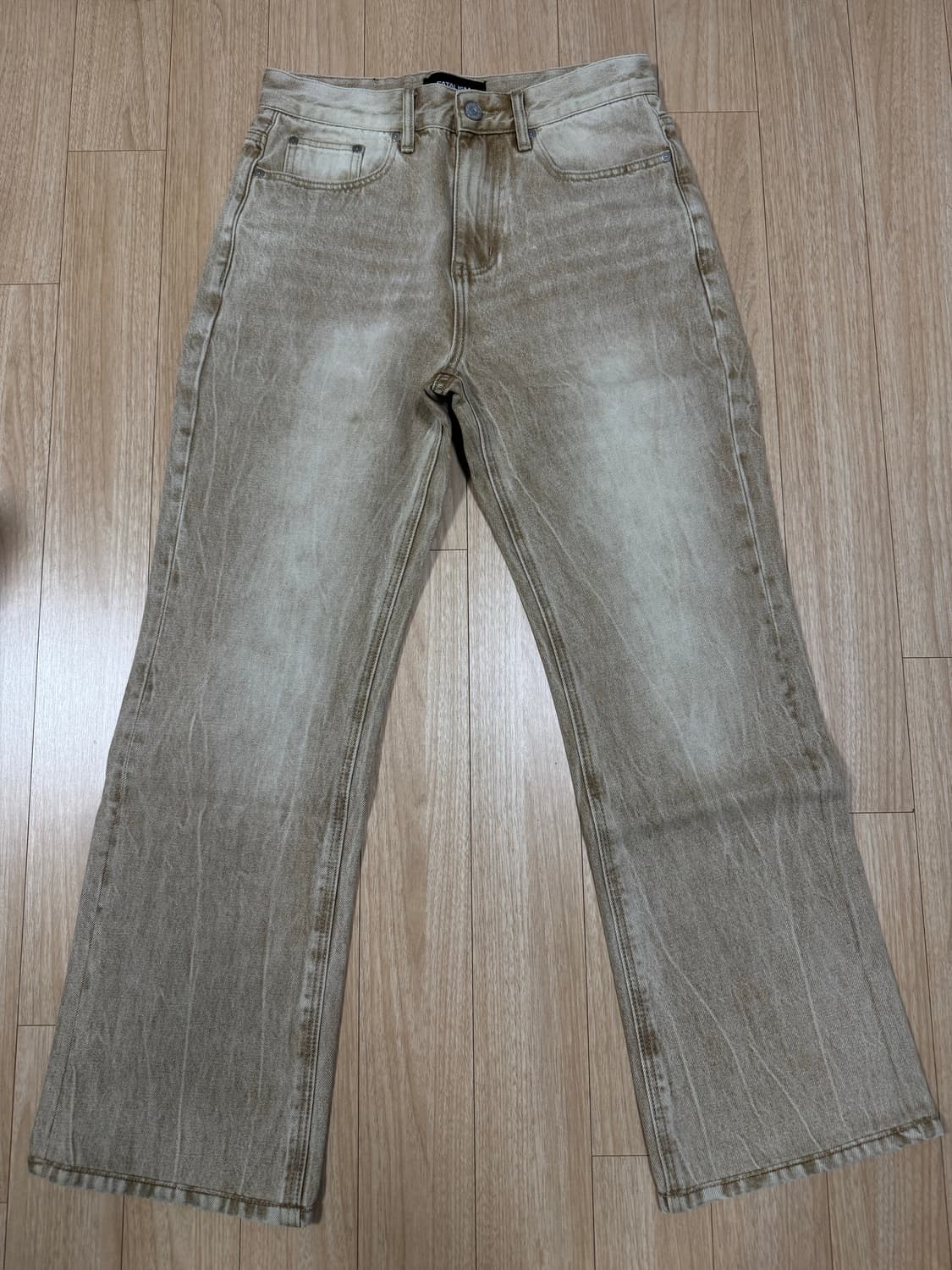 페이탈리즘 베이지 플레어 부츠컷진 44 29 상품이미지4