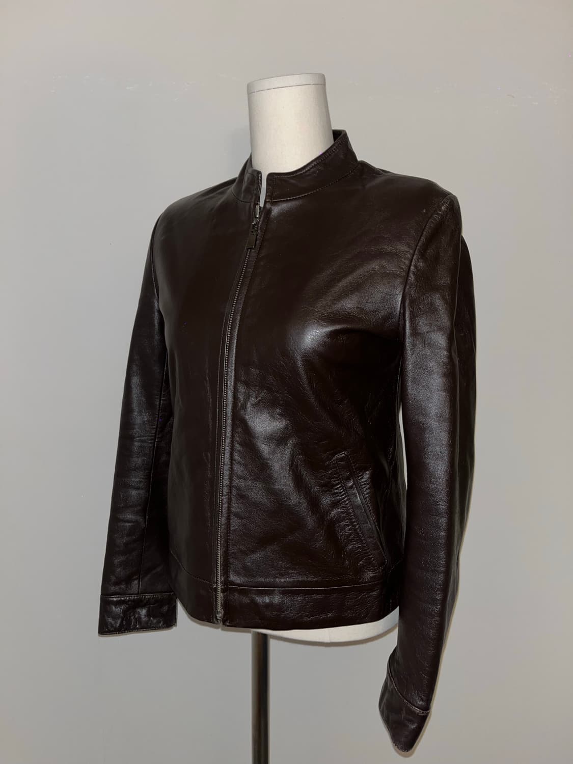 leather sheepskin brown jacket 상품이미지1