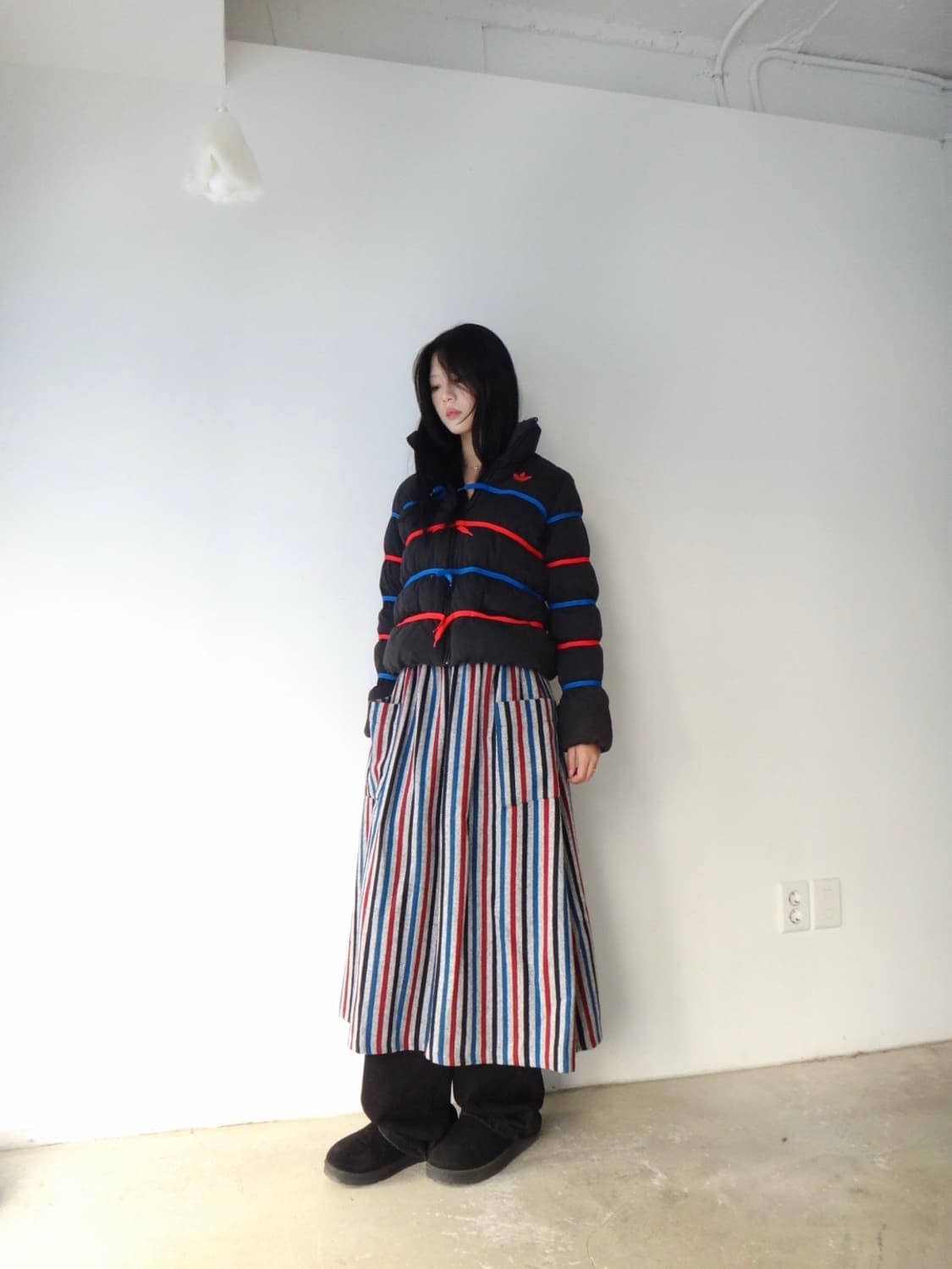 Panel stripe pocket warm skirt  상품이미지6