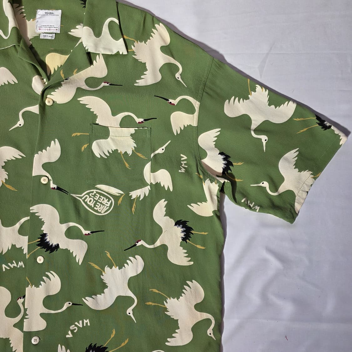 [5]비즈빔 크로스비 셔츠 숏슬리브 히카쿠 라이트 그린 하와이안 셔츠 상품이미지4