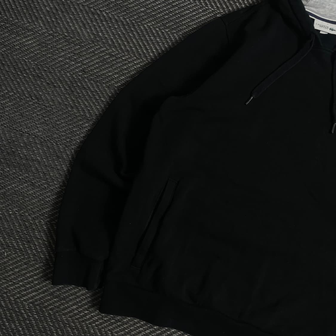 라코스테 자수로고 블랙 미니멀 후드 티셔츠y 3507 상품이미지4