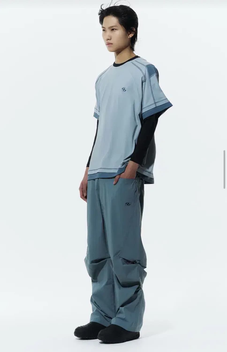 산산기어 스냅 스트레치 팬츠 그린그레이 상품이미지1