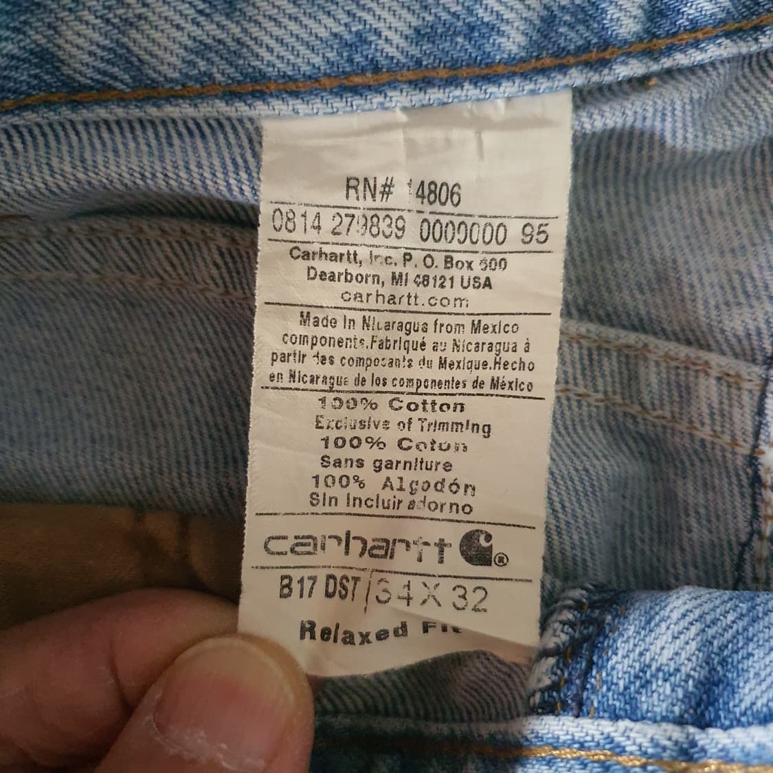 칼하트 빈티지 헤비 데님 팬츠 No.52 상품이미지5