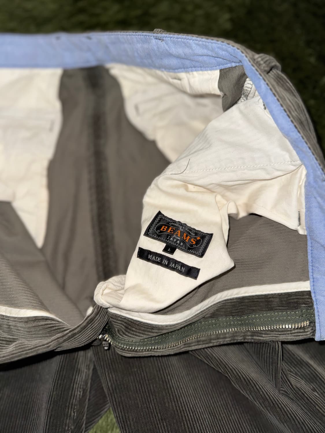[L] Beams 빔즈 플러스 코듀로이 투턱 트라우저 올리브 상품이미지4