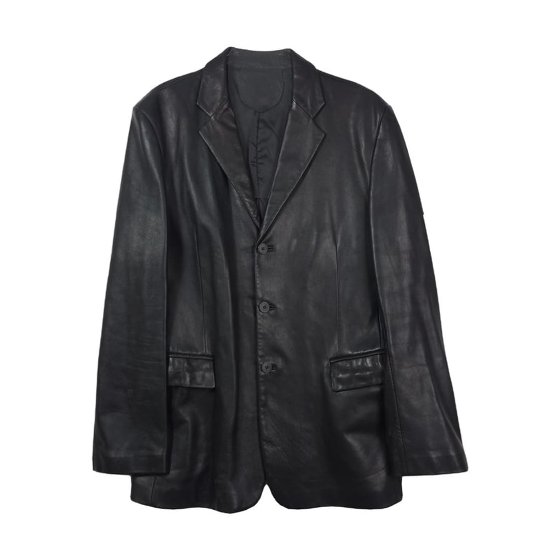 빈티지 양가죽 레더 블레이저 자켓 블랙 XL 상품이미지1