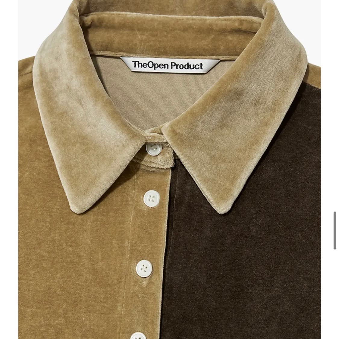 오픈와이와이 panelled velvet fitted shirt 상품이미지3