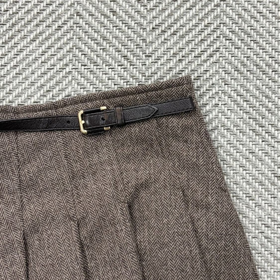 발리 헤링본 벨티드 플리츠 스커트 v2954 상품이미지5