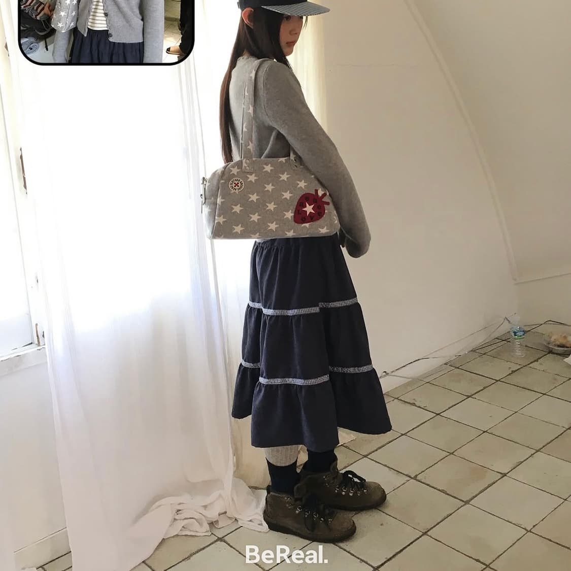 Aeae 체크 미디 스커트 상품이미지3