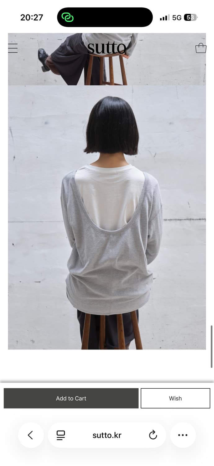 수토 sutto Back Scoop-neck Tee (Gray) 상품이미지4
