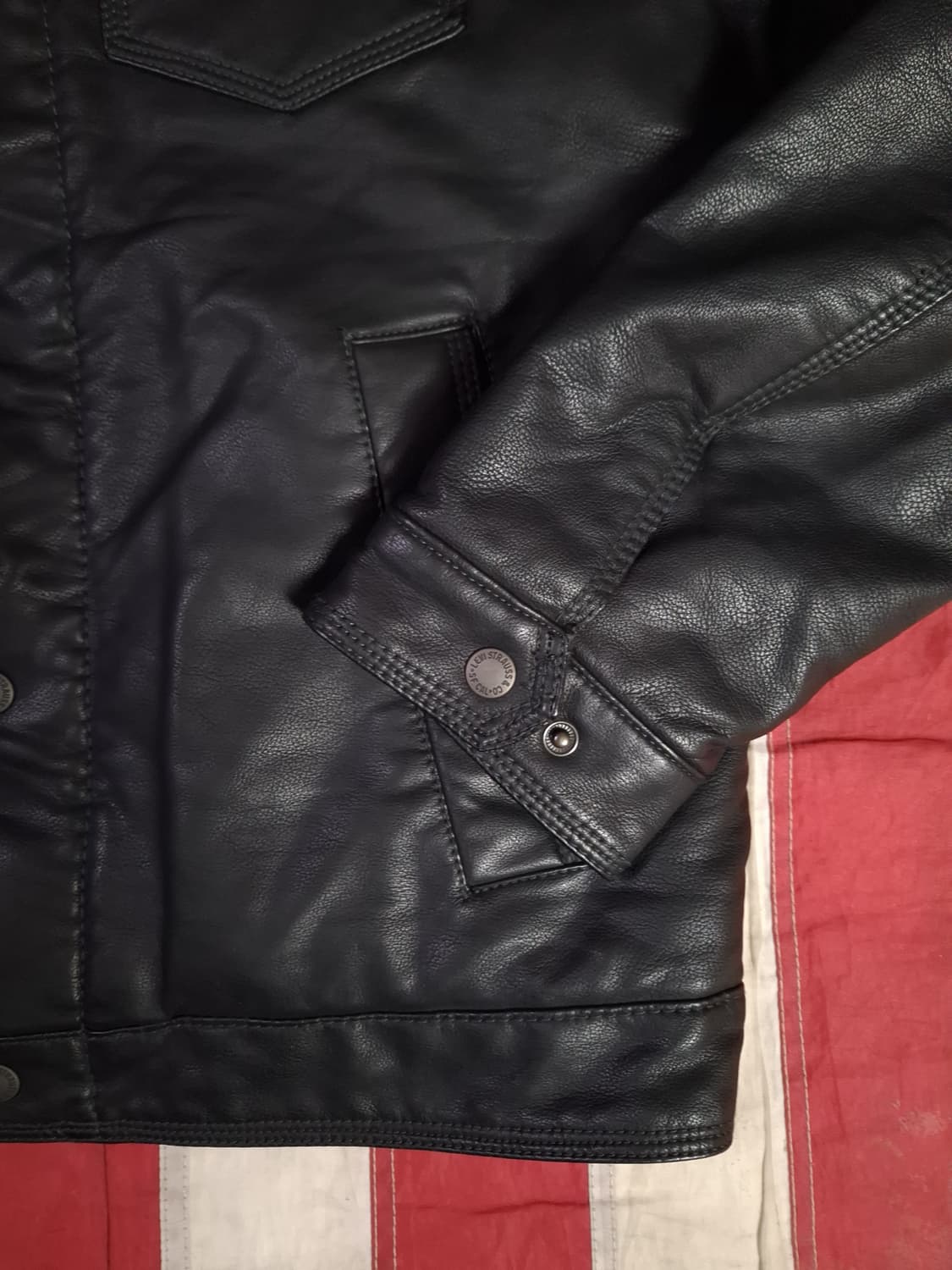 오리지날 리바이스 블랙 합성피혁 쉐르파 트러커자켓 상품이미지7