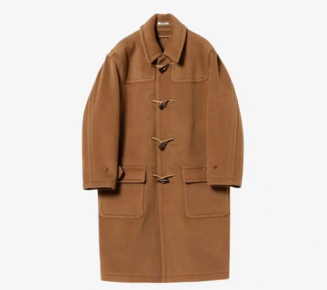 오라리 울 헤링본 더플코트 브라운 5사이즈 상품이미지1